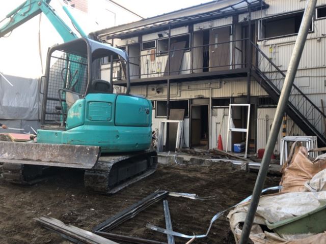 木造2階建て解体工事(神奈川県川崎市幸区幸町)　工事中の様子です。